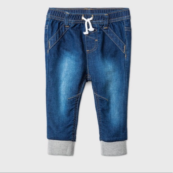 Cat & Jack Dark Knit Denim Jean Pants | NB - Picture 1 of 6